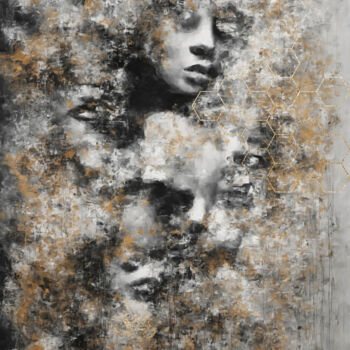 Digital Arts titled "Angst in Abstractie" by Arjen Roos, Original Artwork, Digital Collage