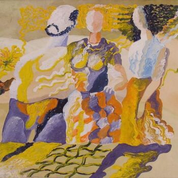 Malerei mit dem Titel "Three figures" von Arkady Borin, Original-Kunstwerk