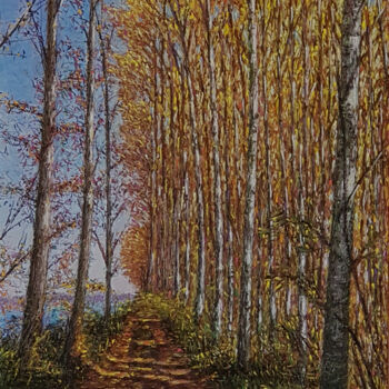Painting titled "Autumn on the banks…" by Arkady Paransky, Original Artwork, Pastel