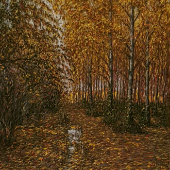 Pittura intitolato "Autumn on the banks…" da Arkady Paransky, Opera d'arte originale, Pastello