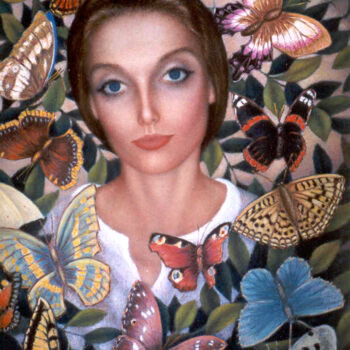 Peinture intitulée "Portrait with butte…" par Arkady Paransky, Œuvre d'art originale, Pastel
