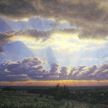 Peinture intitulée "Ozeritsy. Sunrise o…" par Arkady Paransky, Œuvre d'art originale, Huile
