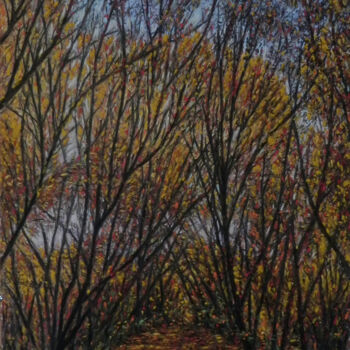 Pittura intitolato "Autumn on the banks…" da Arkady Paransky, Opera d'arte originale, Pastello
