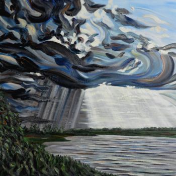 Pittura intitolato "Cloud" da Arkady Shilenko, Opera d'arte originale, Olio Montato su Telaio per barella in legno