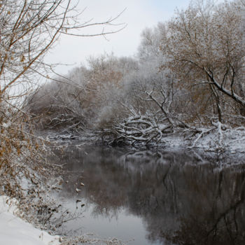 Fotografia intitolato "Snow and River, Win…" da Arkady Gude, Opera d'arte originale