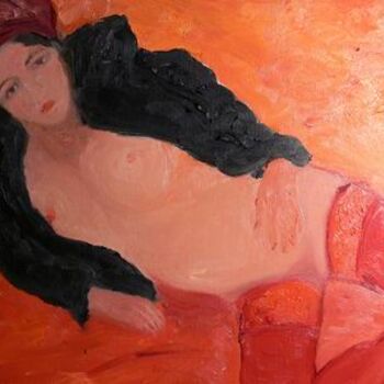 Peinture intitulée "ESMEE la femme au b…" par Arkia, Œuvre d'art originale