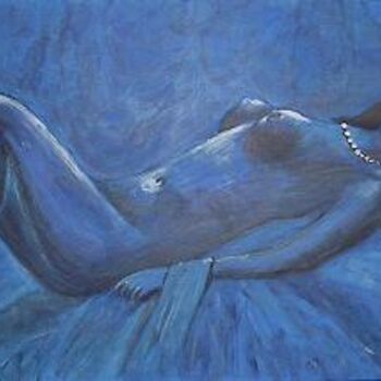 Malerei mit dem Titel "Lady Blue" von Maria Olbrich, Original-Kunstwerk
