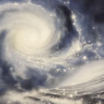 Peinture intitulée "Galaxies en collisi…" par Oliver Becker, Œuvre d'art originale