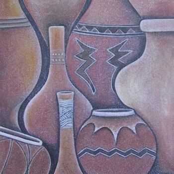 Painting titled "Pots I" by Arlene Magloire, Original Artwork