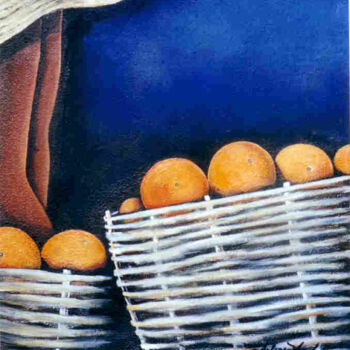 Painting titled "Oranges for Sale" by Arlene Magloire, Original Artwork