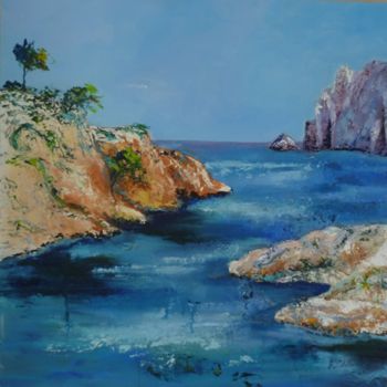 Painting titled "CALANQUE" by Arlette Cotella, Original Artwork