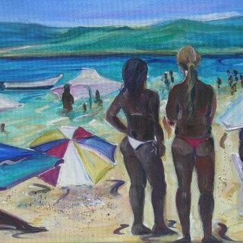 Painting titled "girls from ipanema" by Arlette Fougeras Lavergnolle, Original Artwork