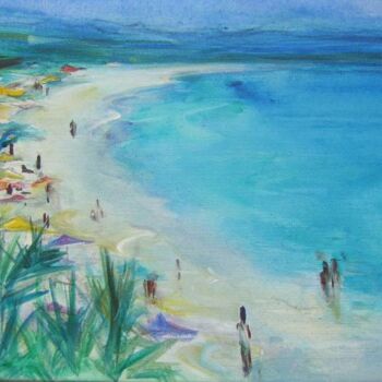 Pintura intitulada "by the sea" por Arlette Fougeras Lavergnolle, Obras de arte originais