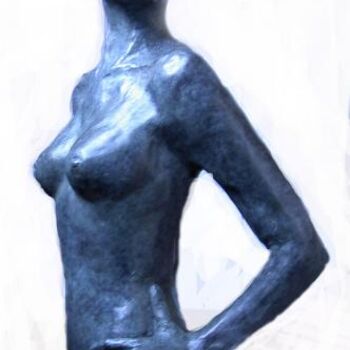 「Orgueilleuse」というタイトルの彫刻 Arlette Renaudinによって, オリジナルのアートワーク, 金属