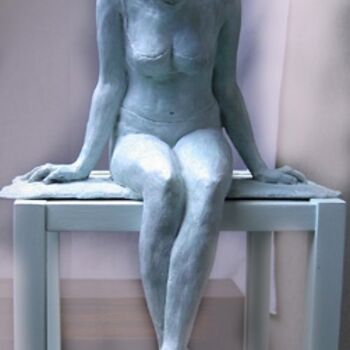 Sculpture titled "Ondine" by Arlette Renaudin, Original Artwork, Metals