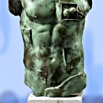 Arte digital titulada "Male bust - Bronze…" por Armajay, Obra de arte original, Trabajo Digital 2D