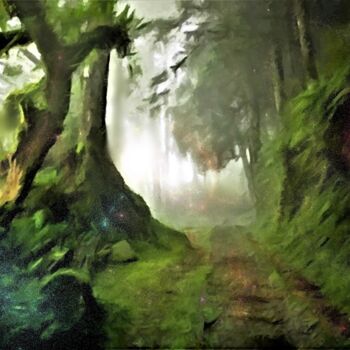 Digitale Kunst mit dem Titel "The enchanted forest" von Armajay, Original-Kunstwerk, Digitale Malerei