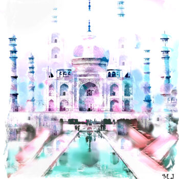 Digitale Kunst getiteld "Taj Mahal Revisited" door Armajay, Origineel Kunstwerk, 2D Digital Work