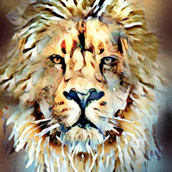 Artes digitais intitulada "Portrait of a Lion…" por Armajay, Obras de arte originais, Pintura digital