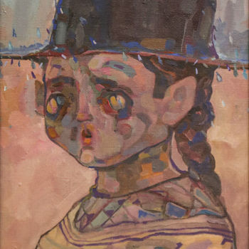 Painting titled "Hat" by Arman Bai, Original Artwork, Oil