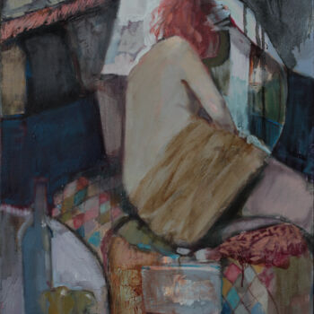 Painting titled "Shame" by Arman Hayrapetyan, Original Artwork, Oil Mounted on Wood Stretcher frame