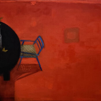 Schilderij getiteld "Red environment" door Arman Hayrapetyan, Origineel Kunstwerk, Olie Gemonteerd op Frame voor houten bran…