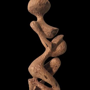 Sculpture intitulée "Purification" par Armand Kebfoube, Œuvre d'art originale, Bois