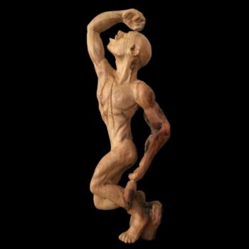 Skulptur mit dem Titel "le sort" von Armand Kebfoube, Original-Kunstwerk, Holz