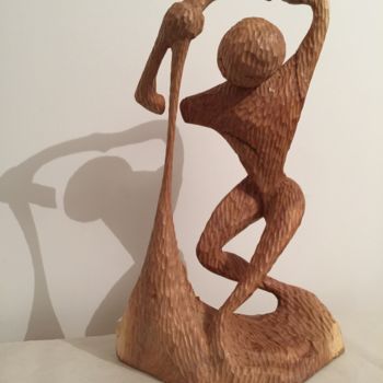 Escultura titulada "« Les teuré » : le…" por Armand Kebfoube, Obra de arte original, Madera