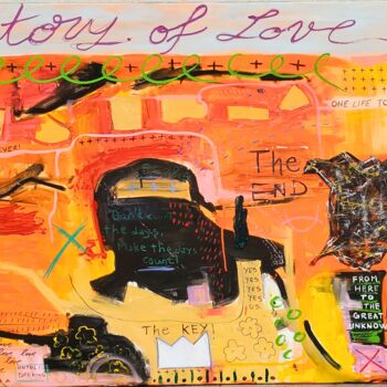 Painting titled "Story of lovee" by Armand Landh (armiyfineart), Original Artwork, Acrylic Mounted on Wood Stretcher frame