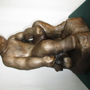Sculpture intitulée "Le sculpteur" par Armand Robitaille, Œuvre d'art originale, Bois