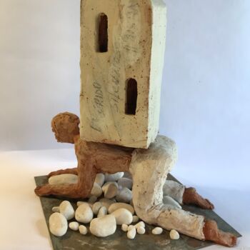 Sculpture titled "Un grido silenzioso" by Armando D'Andrea, Original Artwork, Ceramics