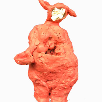 Скульптура под названием "Anthropos madre" - Armando D'Andrea, Подлинное произведение искусства, Терракота