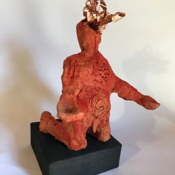 Skulptur mit dem Titel "Anthropos- supplica…" von Armando D'Andrea, Original-Kunstwerk, Terra cotta