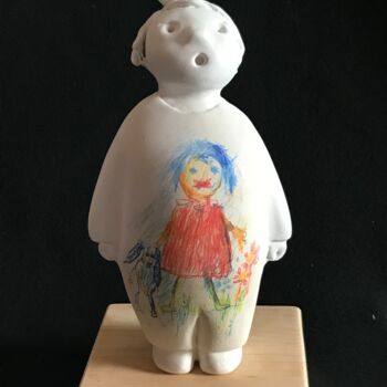 Escultura intitulada "Matilda e il suo co…" por Armando D'Andrea, Obras de arte originais, Gesso