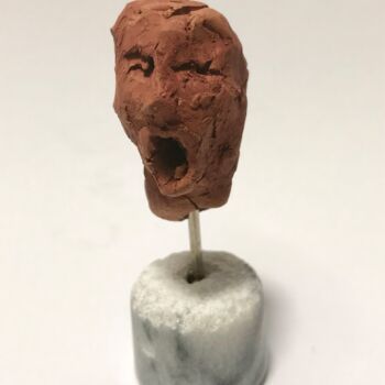 Sculpture titled "volto2" by Armando D'Andrea, Original Artwork, Clay