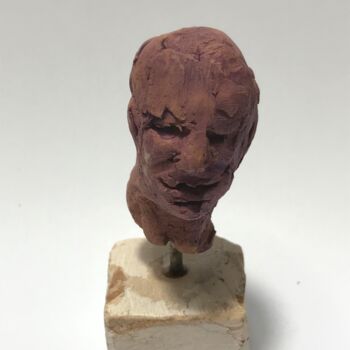 Sculpture titled "Volto13" by Armando D'Andrea, Original Artwork, Clay