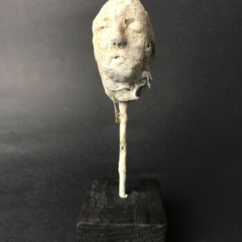 Sculpture titled "Volto 1 XLTC" by Armando D'Andrea, Original Artwork, Clay