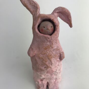 Sculpture titled "Lucifer-Rabbit" by Armando D'Andrea, Original Artwork, Clay