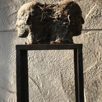Sculptuur getiteld "Giano" door Armando D'Andrea, Origineel Kunstwerk, Klei