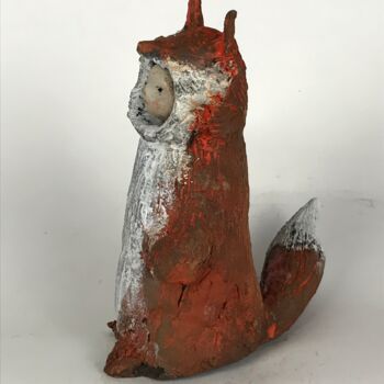 Skulptur mit dem Titel "Lucifer-Fox" von Armando D'Andrea, Original-Kunstwerk, Ton