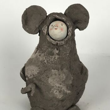 「Lucifer-Big Mouse1」というタイトルの彫刻 Armando D'Andreaによって, オリジナルのアートワーク, 粘土