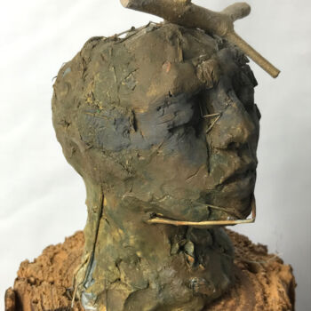 Sculpture titled "Sono albero" by Armando D'Andrea, Original Artwork, Clay