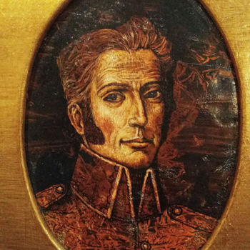 Malerei mit dem Titel "Bolivar" von Armando Villegas, Original-Kunstwerk, Öl