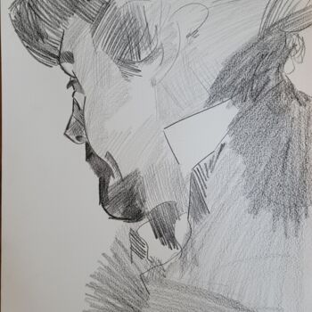 Drawing titled "Sherlock Holmes" by Armani, Original Artwork, Pencil