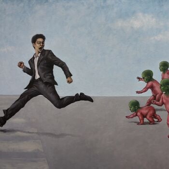 Peinture intitulée "" Schizophrenia "" par Arman Ohanyan, Œuvre d'art originale, Huile