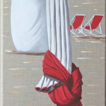 Картина под названием "Parasols sac et cha…" - Armelle Cailly, Подлинное произведение искусства, Акрил Установлен на Деревян…