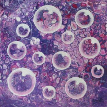 Peinture intitulée "La vie en rose" par Armelle Cailly, Œuvre d'art originale, Acrylique Monté sur Panneau de bois