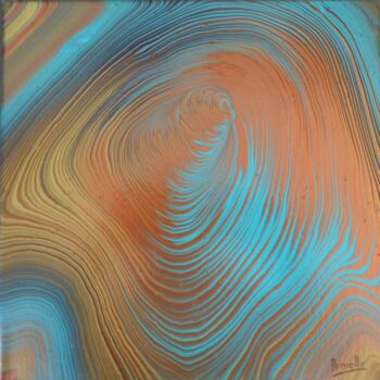 Painting titled "spirale cuivrée" by Armelle Cailly, Original Artwork, Acrylic Mounted on Wood Stretcher frame
