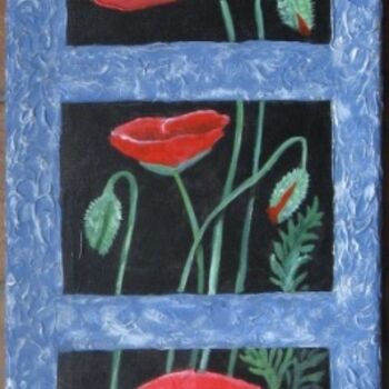 Peinture intitulée "3 Coquelicots" par Armelle Cailly, Œuvre d'art originale, Acrylique